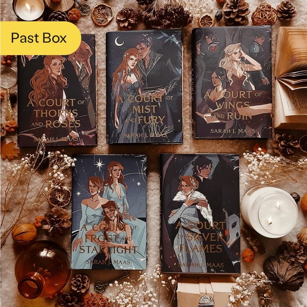 Bestseller ACOTAR books, with illumicrate dust jackets by ELITHIEN. Original C.